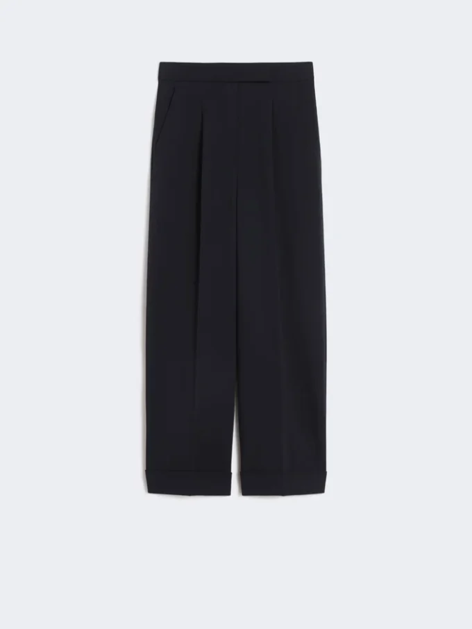 Hoch taillierte Wollhose, ultramarinblau Hoch taillierte Wollhose, ultramarinblau