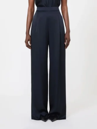 Hose aus Envers-Satin, mitternachtsblau