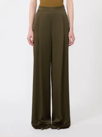 Hose aus Envers-Satin, moosgrün