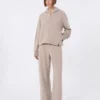 Hose aus Kaschmir und Wollfleece, beige Hose aus Kaschmir und Wollfleece, beige