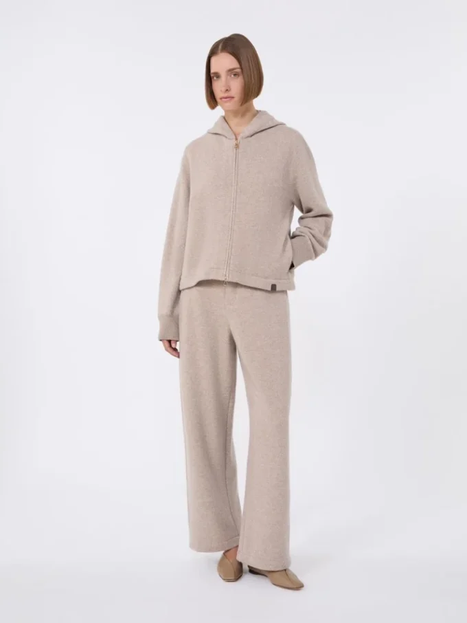 Hose aus Kaschmir und Wollfleece, beige Hose aus Kaschmir und Wollfleece, beige