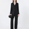 Blazer aus Leinen-Canvas, schwarz Blazer aus Leinen-Canvas, schwarz