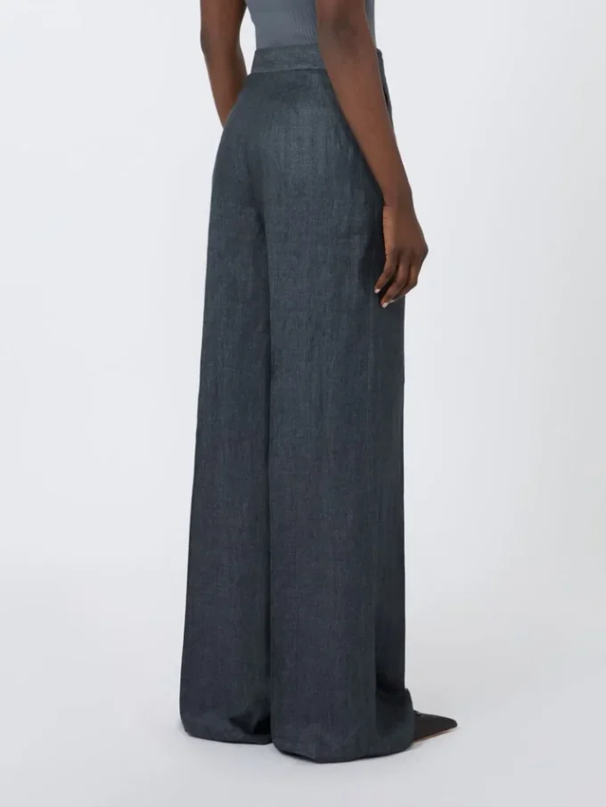 Hose aus Leinen-Twill mit Fischgrätenmuster, mittelgrau Hose aus Leinen-Twill mit Fischgrätenmuster, mittelgrau