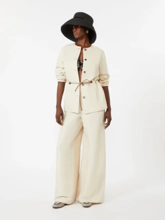 Hose aus Leinen und Seide, beige