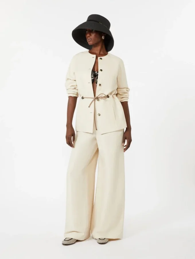 Hose aus Leinen und Seide, beige Hose aus Leinen und Seide, beige