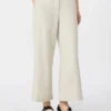 Hose aus Stretch-Baumwolle und Leinen, elfenbeinfarben Hose aus Stretch-Baumwolle und Leinen, elfenbeinfarben