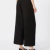 Hose aus Stretch-Baumwolle und Leinen, schwarz