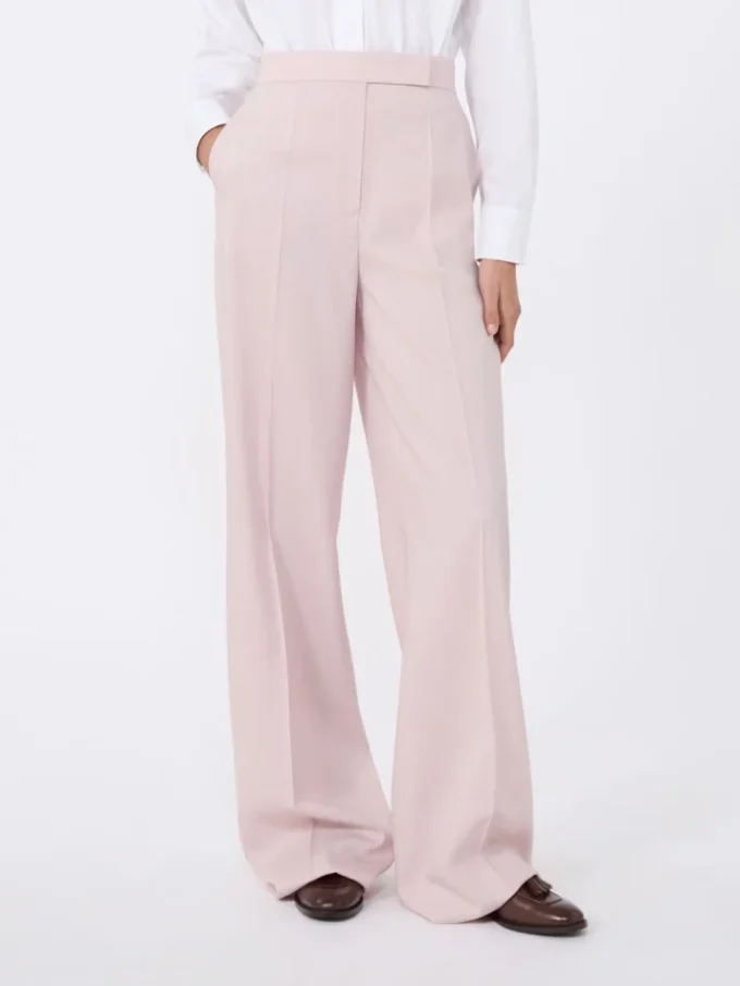 Hose aus Wolle, Mohair und Seide, beige-rosa Hose aus Wolle, Mohair und Seide, beige-rosa