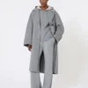 Kapuzencardigan aus Wolle und Kaschmir, mittelgrau Kapuzencardigan aus Wolle und Kaschmir, mittelgrau