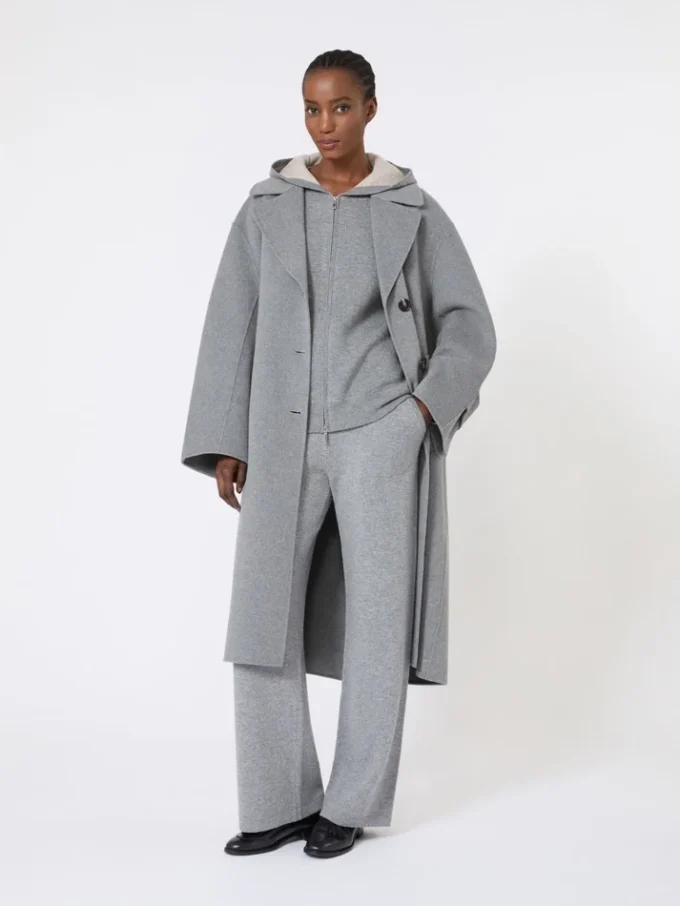 Kapuzencardigan aus Wolle und Kaschmir, mittelgrau Kapuzencardigan aus Wolle und Kaschmir, mittelgrau