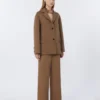 Einreihige Wolle-Jacke aus doppelseitigem Stoff, kamelfarben Einreihige Wolle-Jacke aus doppelseitigem Stoff, kamelfarben