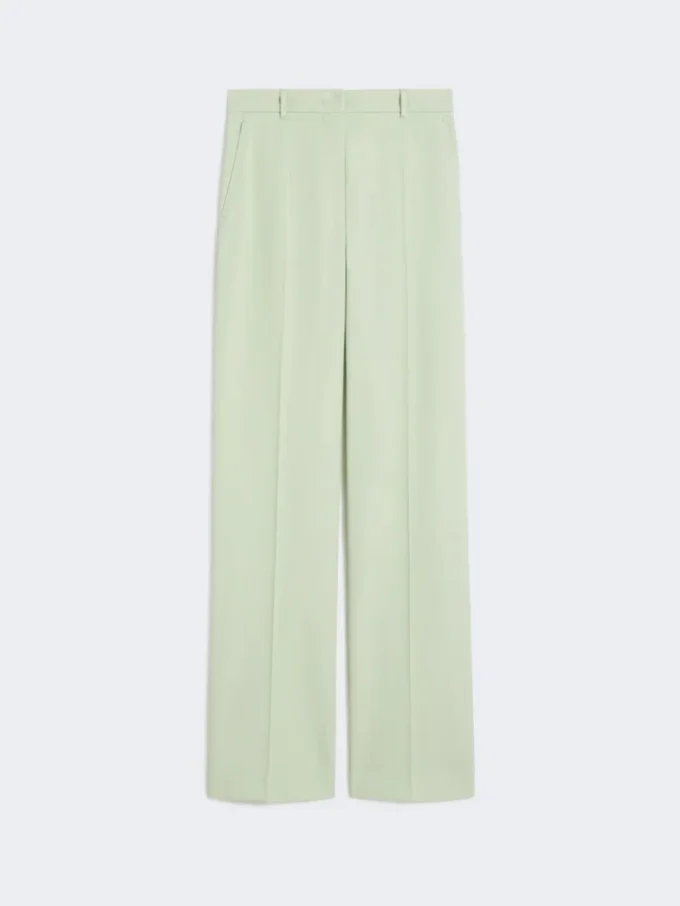 Hose aus Wollkrepp, grün