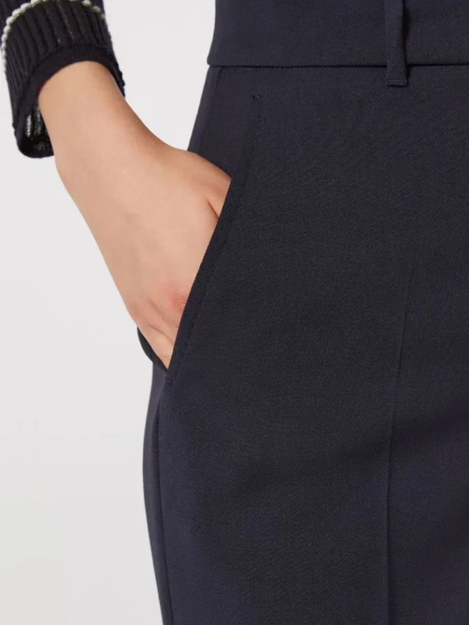 Hose aus Wollkrepp, marineblau Hose aus Wollkrepp, marineblau