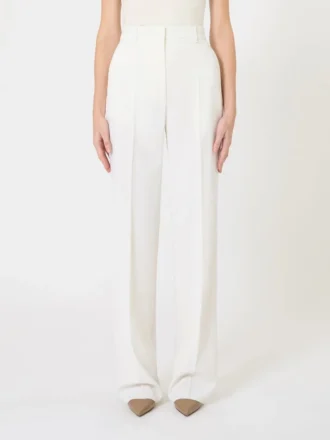 Hose aus Wollkrepp, weiß