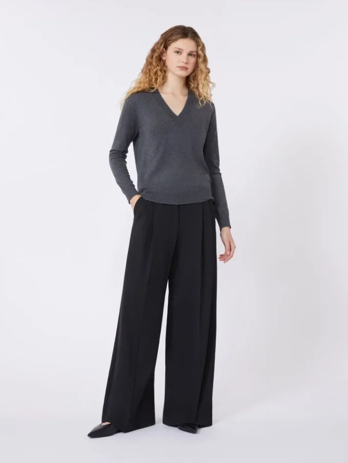 Hose aus Wollmischung, schwarz Hose aus Wollmischung, schwarz