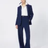 Hose aus Wollpiqué, China-Blau Hose aus Wollpiqué, China-Blau