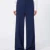 Hose aus Wollpiqué, China-Blau Hose aus Wollpiqué, China-Blau