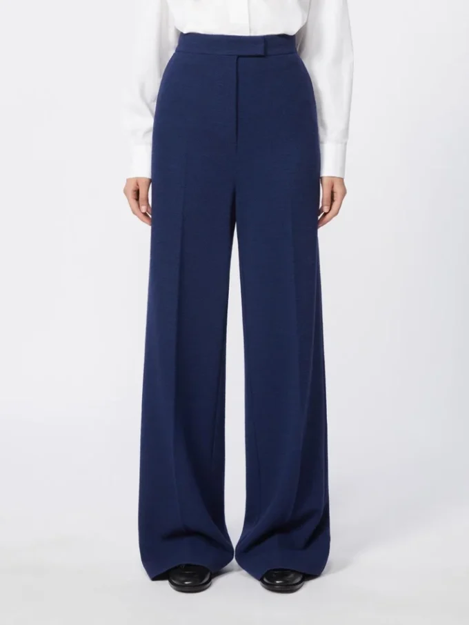 Hose aus Wollpiqué, China-Blau Hose aus Wollpiqué, China-Blau
