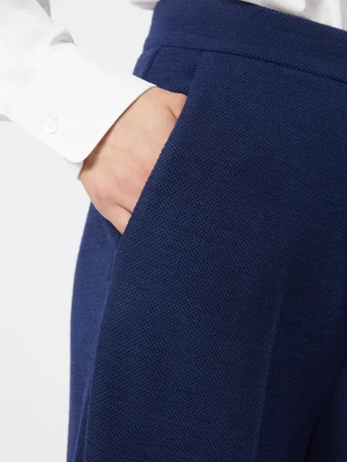 Hose aus Wollpiqué, China-Blau Hose aus Wollpiqué, China-Blau