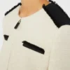 Jacke aus Baumwolle und Leinen im Korbgeflecht-Design, beige Jacke aus Baumwolle und Leinen im Korbgeflecht-Design, beige