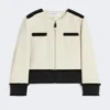 Jacke aus Baumwolle und Leinen im Korbgeflecht-Design, beige Jacke aus Baumwolle und Leinen im Korbgeflecht-Design, beige