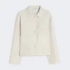 Jacke aus Stretch-Leinen und Baumwolle, elfenbeinfarben Jacke aus Stretch-Leinen und Baumwolle, elfenbeinfarben