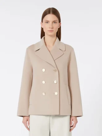 Jacke aus Woll-Broadcloth, beige-rosa