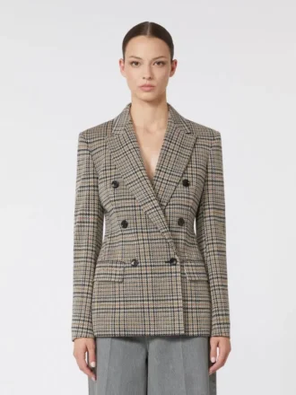 Jacquard-Jersey-Blazer, schwarz-grau