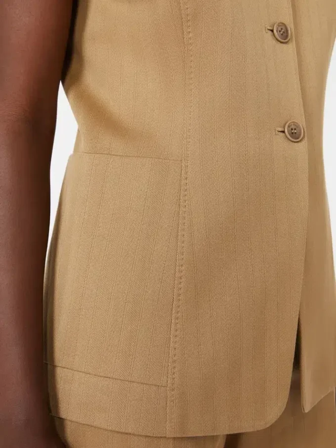 Jacquard-Jersey-Weste mit Nadelstreifen, Desert Jacquard-Jersey-Weste mit Nadelstreifen, Desert