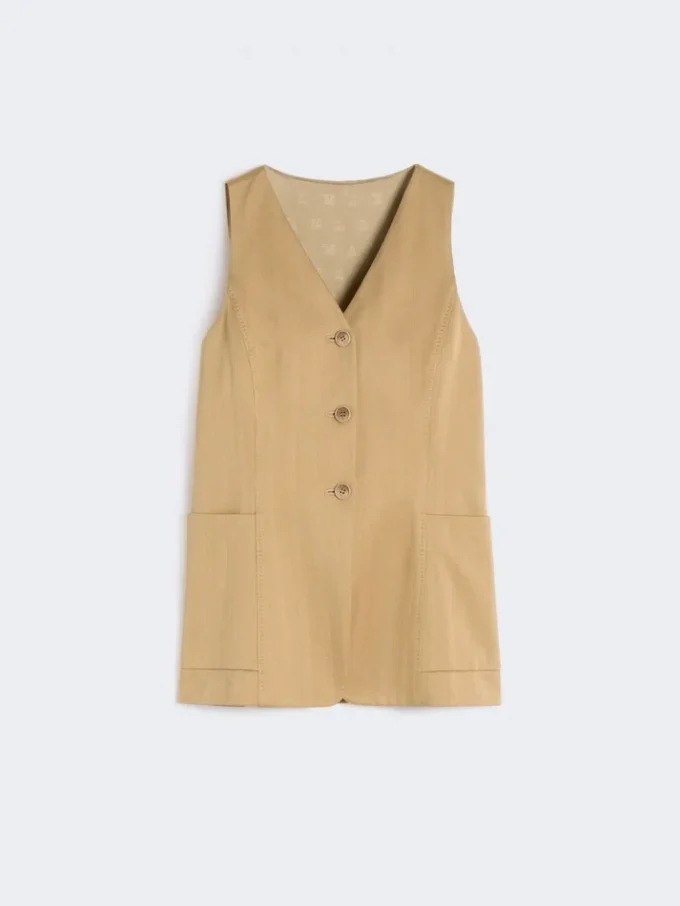Jacquard-Jersey-Weste mit Nadelstreifen, Desert Jacquard-Jersey-Weste mit Nadelstreifen, Desert