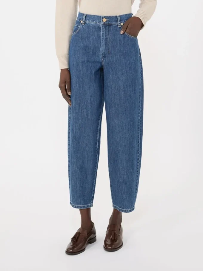 Jeans aus Baumwoll-Denim mit schmalem Bein, mitternachtsblau