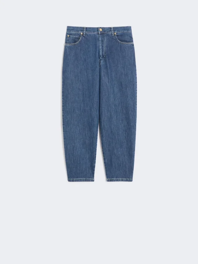 Jeans aus Baumwoll-Denim mit schmalem Bein, mitternachtsblau