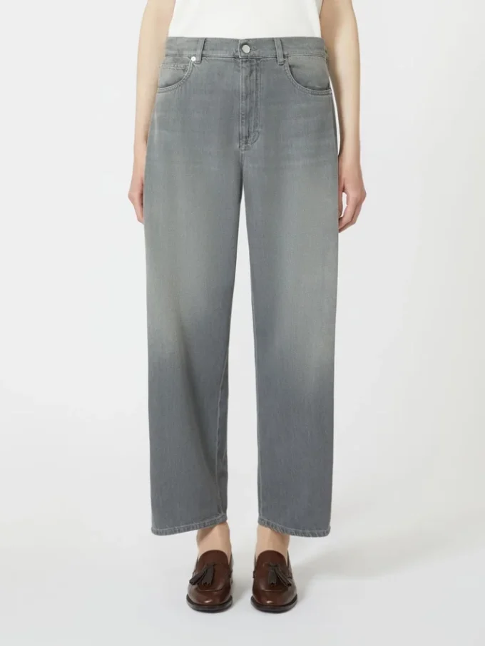 Jeans aus Denim mit Barrel-Leg-Schnitt, mittelgrau Jeans aus Denim mit Barrel-Leg-Schnitt, mittelgrau
