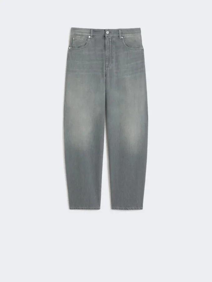 Jeans aus Denim mit Barrel-Leg-Schnitt, mittelgrau Jeans aus Denim mit Barrel-Leg-Schnitt, mittelgrau