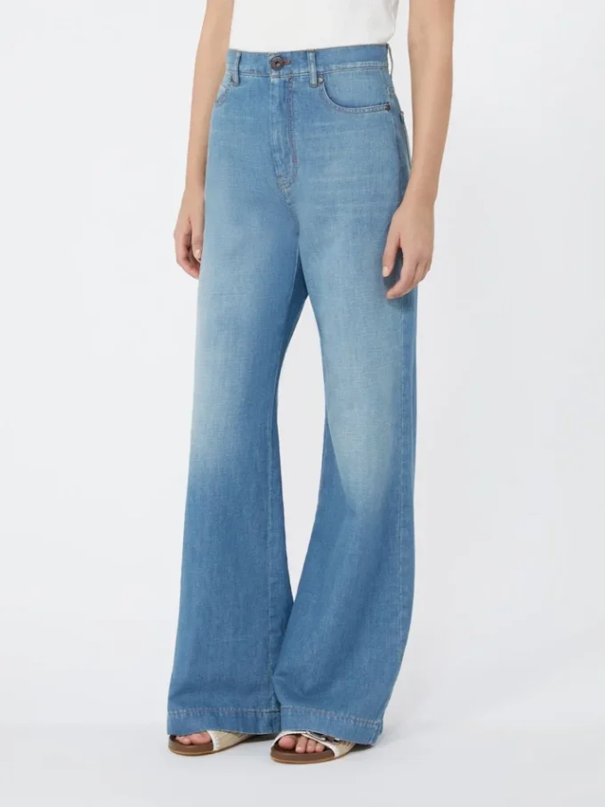 Jeans aus Leinen und Baumwoll-Denim, marineblau Jeans aus Leinen und Baumwoll-Denim, marineblau