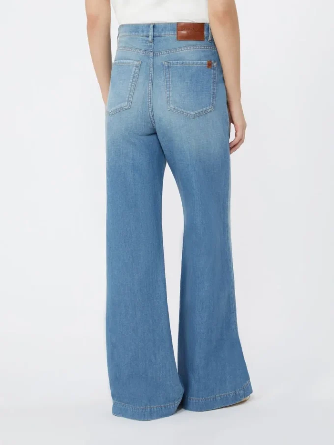 Jeans aus Leinen und Baumwoll-Denim, marineblau Jeans aus Leinen und Baumwoll-Denim, marineblau