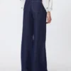 Jeans aus Leinen und Baumwoll-Denim, marineblau Jeans aus Leinen und Baumwoll-Denim, marineblau