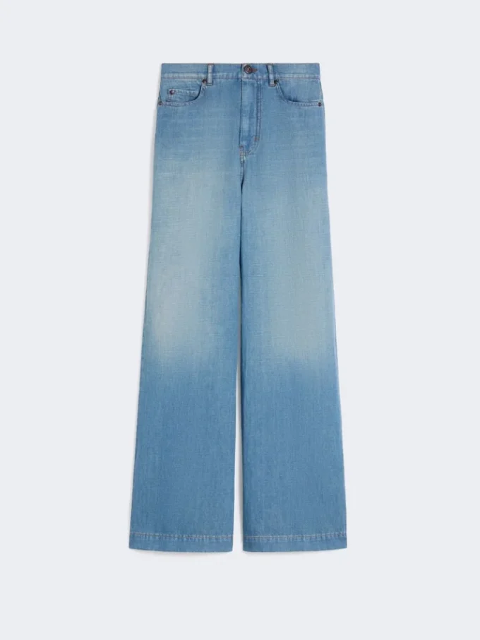 Jeans aus Leinen und Baumwoll-Denim, marineblau Jeans aus Leinen und Baumwoll-Denim, marineblau