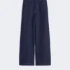 Jeans aus Leinen und Baumwoll-Denim, marineblau Jeans aus Leinen und Baumwoll-Denim, marineblau
