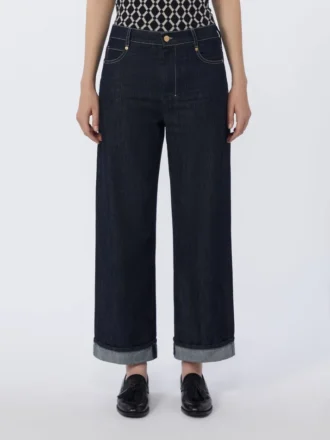 Jeans mit Umschlag, ultramarinblau