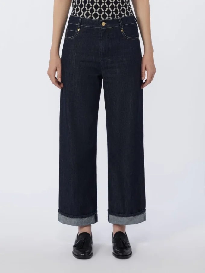 Jeans mit Umschlag, ultramarinblau Jeans mit Umschlag, ultramarinblau