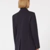 Jersey-Blazer mit Milano-Strickmuster, doppelreihig, marineblau Jersey-Blazer mit Milano-Strickmuster, doppelreihig, marineblau