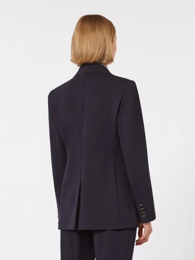 Jersey-Blazer mit Milano-Strickmuster, doppelreihig, marineblau Jersey-Blazer mit Milano-Strickmuster, doppelreihig, marineblau