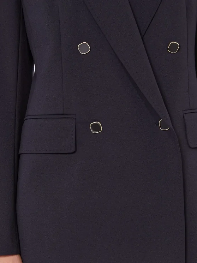 Jersey-Blazer mit Milano-Strickmuster, doppelreihig, marineblau Jersey-Blazer mit Milano-Strickmuster, doppelreihig, marineblau
