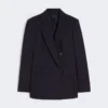 Jersey-Blazer mit Milano-Strickmuster, doppelreihig, marineblau Jersey-Blazer mit Milano-Strickmuster, doppelreihig, marineblau