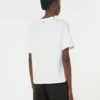 Jersey-T-Shirt mit Aufdruck und Stickerei, weiß