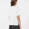 Jersey-T-Shirt mit Aufdruck und Stickerei, weiß