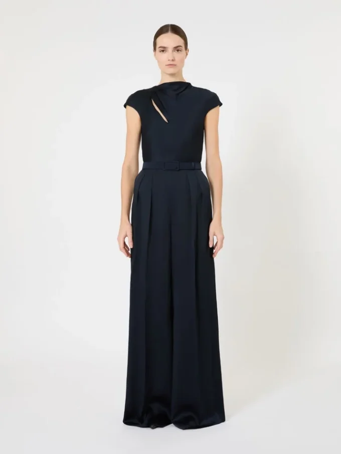 Jumpsuit aus Envers-Satin, mitternachtsblau Jumpsuit aus Envers-Satin, mitternachtsblau