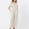 Jumpsuit aus Viskose und Leinen, Batavia, beige Jumpsuit aus Viskose und Leinen, Batavia, beige