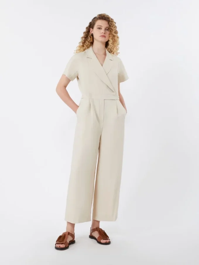 Jumpsuit aus Viskose und Leinen, Batavia, beige Jumpsuit aus Viskose und Leinen, Batavia, beige